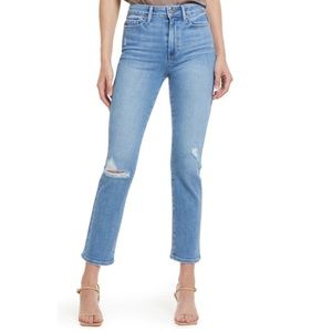 PAIGE CINDY DECONSTRUCTED JEANS RIPPED STRAIGHT LEG